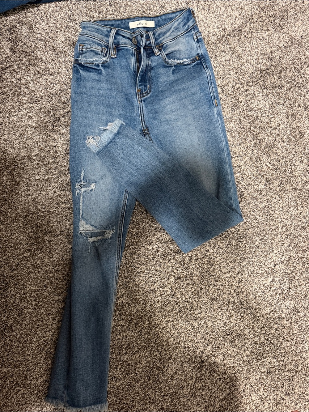 High-Rise Distressed Blue Women’s Jeans